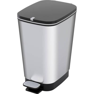 Curver CHIC BIN STYLE Abfallbehälter M [25L], silber 237544 Afvalbak Kunststof Zilver 1 stuk(s)