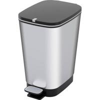 Curver CHIC BIN STYLE Abfallbehälter M [25L], silber 237544 Afvalbak Kunststof Zilver 1 stuk(s)