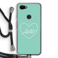 Best heart pastel: Pixel 3a Transparant Hoesje met koord
