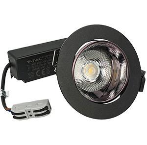LED COB downlighter zwart 10W 3000K verstelbaar - 9371505