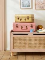 Set van 2 metalen koffers nude Set van 2 metalen koffers nude