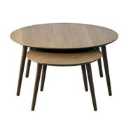 Albany Salontafel - ø88cm|ø58cm - Smoked Eiken - Set van 2