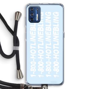 Hotline bling blue: Motorola Moto G9 Plus Transparant Hoesje met koord
