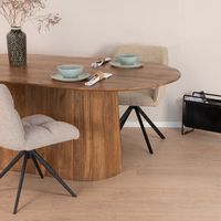 Sohome Ovale Eettafel 'Olav' Mangohout, 200 x 110cm, kleur Bruin