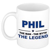 Phil The man, The myth the legend cadeau koffie mok / thee beker 300 ml