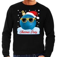 Foute kerst sweater / trui Christmas party zwart voor heren - thumbnail