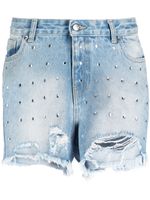 BARROW short en jean à ornements en cristal - Bleu - thumbnail