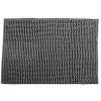 MSV Badkamerkleed/badmat voor op de vloer - grijs - 60 x 90 cm - Microvezel   -