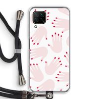 Hands pink: Huawei P40 Lite Transparant Hoesje met koord Hands pink: Huawei P40 Lite Transparant Hoesje met koord