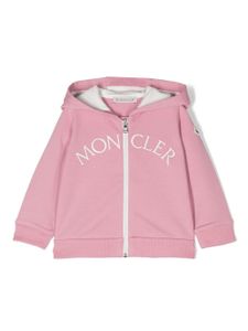 Moncler Enfant veste à logo brodé - Rose