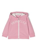 Moncler Enfant veste à logo brodé - Rose