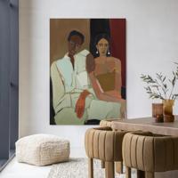 Urban Cotton Wandkleed 'Parental' 110 x 145cm in Frame - black