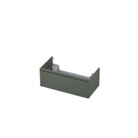 INK Wastafelonderkast - 90x45x35cm - 1 lade - greeploos - 45 graden afwerking rondom - MDF lak Mat beton groen 1240127