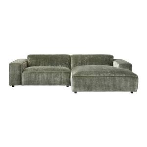 by fonQ Chunky Chaise Longue Rechts - Donkergroen - Rib