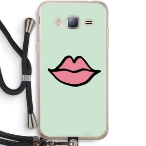 Kusje: Samsung Galaxy J3 (2016) Transparant Hoesje met koord