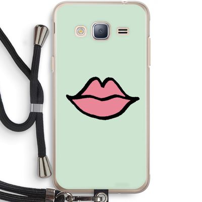 Kusje: Samsung Galaxy J3 (2016) Transparant Hoesje met koord