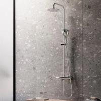 Regendouche set SaniClear Shine | Opbouw | Thermostaatkraan | 2-weg | Rond | Chroom
