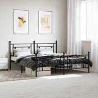 Bedframe met hoofd- en voeteneinde metaal zwart 183x213 cm