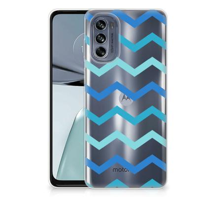 Motorola Moto G62 5G | TPU bumper | Zigzag Blauw