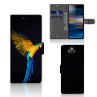 Sony Xperia 10 | Telefoonhoesje | Met pasjeshouder | Papegaai