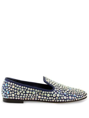 Giuseppe Zanotti mocassins Evangeline à ornements strassés - Bleu