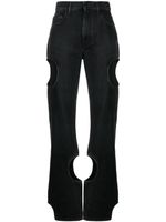 Off-White cut-out straight-leg jeans - Noir - thumbnail