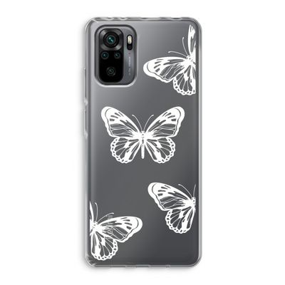 White butterfly: Xiaomi Redmi Note 10 Pro Transparant Hoesje