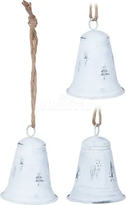 Kerstbel Wit 13cm Assorti 1st