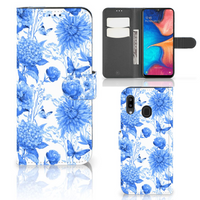 Hoesje voor Samsung Galaxy A30 Flowers Blue
