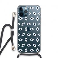 Eyes pattern: iPhone 13 Pro Max Transparant Hoesje met koord