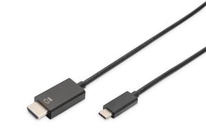 Digitus AK-300330-050-S USB-C-displaykabel USB-C / HDMI Adapterkabel USB-C stekker, HDMI-A-stekker 5.00 m Zwart Afgeschermd, Afgeschermd (dubbel)