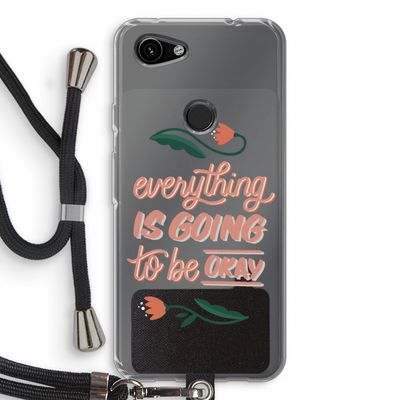 Optimistic flower girl: Pixel 3a Transparant Hoesje met koord