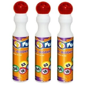 3x Ronde rode stippen stift voor bingo 43 ml