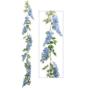 Chaks Blauweregen/wisteria - slinger - kunstbloemen - blauw - 110 cm - kunstplanten