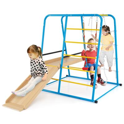 6 in 1 Klimrekstok Schommel & Glijbaan & Klimstaaf & Klimladder & Touwwand voor kinderen Vanaf 3 Jaar