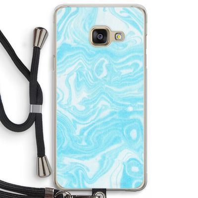 Waterverf blauw: Samsung Galaxy A3 (2016) Transparant Hoesje met koord