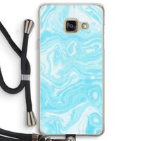 Waterverf blauw: Samsung Galaxy A3 (2016) Transparant Hoesje met koord