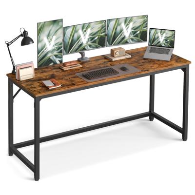 Bureau met metalen frame, Vintagebruin + Inktzwart / 160 x 60 cm