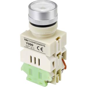 TRU COMPONENTS TC-9219096 Y090 Druktoets 250 V/AC 5 A 1x aan/(aan) Continu Wit (Ø) 30 mm 1 stuk(s)