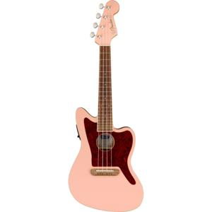 Fender Fullerton Jazzmaster Uke WN Tortoiseshell Pickguard Shell Pink elektrisch-akoestische ukelele