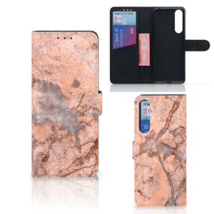 Sony Xperia 1 II Bookcase Marmer Oranje