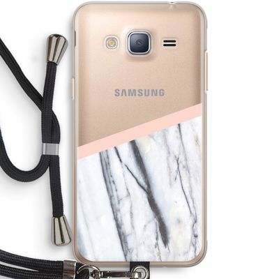 A touch of peach: Samsung Galaxy J3 (2016) Transparant Hoesje met koord