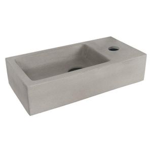 Differnz Hura fontein - 38x18x9cm - Rechthoek - 1 kraangat - Beton - grijs 38.004.25