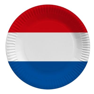 Nederland rood wit blauw thema wegwerp bordjes - 10x stuks - Holland/ Koningsdag versiering - papier