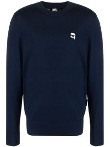 Karl Lagerfeld sweat en laine à logo Ikonik 2.0 - Bleu