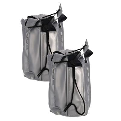 Gerimport Wijnfles koeler/wijnkoeler zilver - 2x - zomer accessoires - koelelement