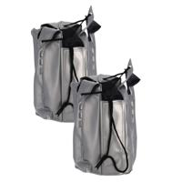 Gerimport Wijnfles koeler/wijnkoeler zilver - 2x - zomer accessoires - koelelement