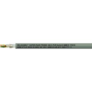 Helukabel 49870-1000 Geleiderkettingkabel S-PAAR-TRONIC 340-C-PUR 10 x 1 mm² Grijs 1000 m