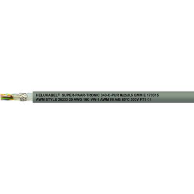 Helukabel 49863-500 Geleiderkettingkabel S-PAAR-TRONIC 340-C-PUR 16 x 0.75 mm² Grijs 500 m