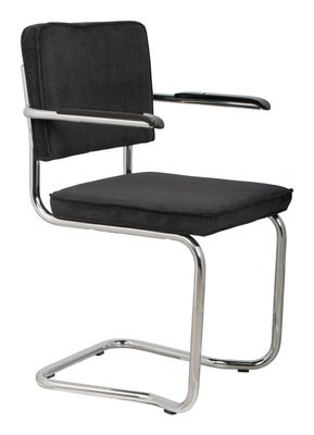 Zuiver Eetkamerstoel 'Ridge' Kink, Ribstof, kleur Zwart